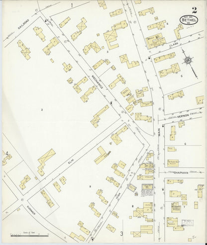 Sanborn Fire Insurance Map from Bethel, Oxford County, Maine (1914), Sheet #0002 - Complete Map Set gallery image, historic Sanborn map, vintage wall art, Maine Maine