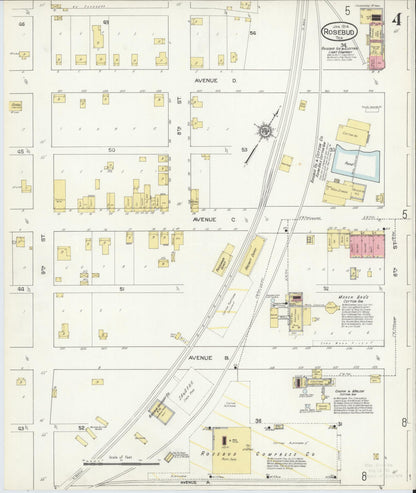 Sanborn Fire Insurance Map from Rosebud, Falls County, Texas (1914), Sheet #0004 - Complete Map Set gallery image, historic Sanborn map, vintage wall art, Texas Texas