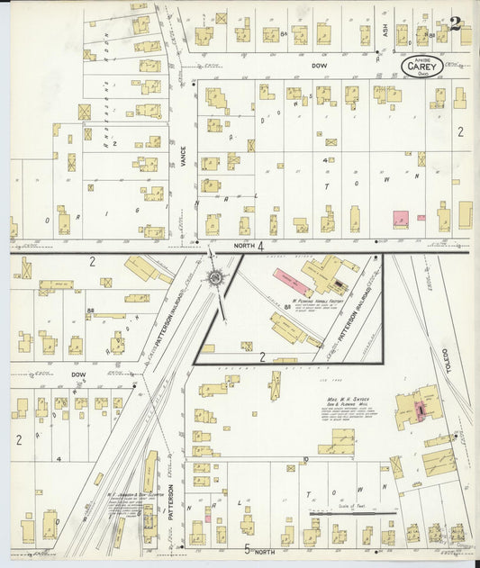 Sanborn Fire Insurance Map from Carey, Wyandot County, Ohio (1916), Sheet #0002 - Historic Sanborn Fire Insurance Map Print, vintage old map wall art, antique decor, genealogy gift, Ohio Ohio map