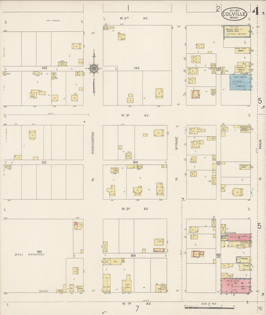 Sanborn Fire Insurance Map from Colville, Stevens County, Washington (1912), Sheet #0004 - Historic Sanborn Fire Insurance Map Print, vintage old map wall art, antique decor, genealogy gift, Washington Washington map