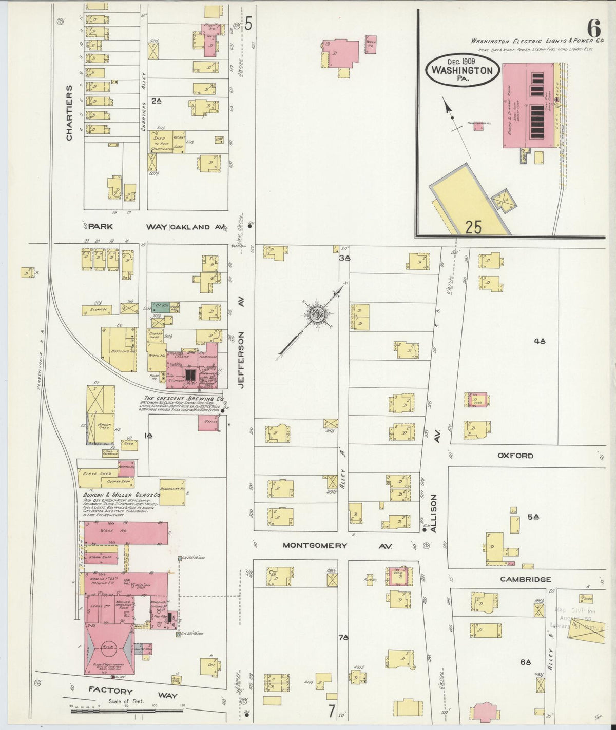 Sanborn Fire Insurance Map from Washington, Washington County, Pennsylvania (1909), Sheet #0006 - Complete Map Set gallery image, historic Sanborn map, vintage wall art, Sanborn Fire Insurance Map from Washington Washington