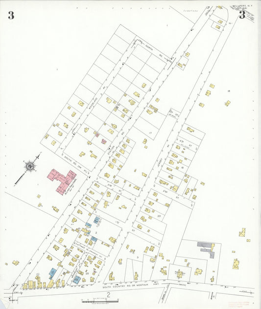 Sanborn Fire Insurance Map from Bellport, Suffolk County, New York (1941), Sheet #0003 - Historic Sanborn Fire Insurance Map Print, vintage old map wall art, antique decor, genealogy gift, New York New York map