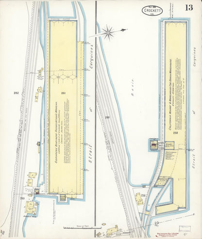 Sanborn Fire Insurance Map from Crockett, Contra Costa County, California (1899), Sheet #0013 - Historic Sanborn Fire Insurance Map Print, vintage old map wall art, antique decor, genealogy gift, California California map