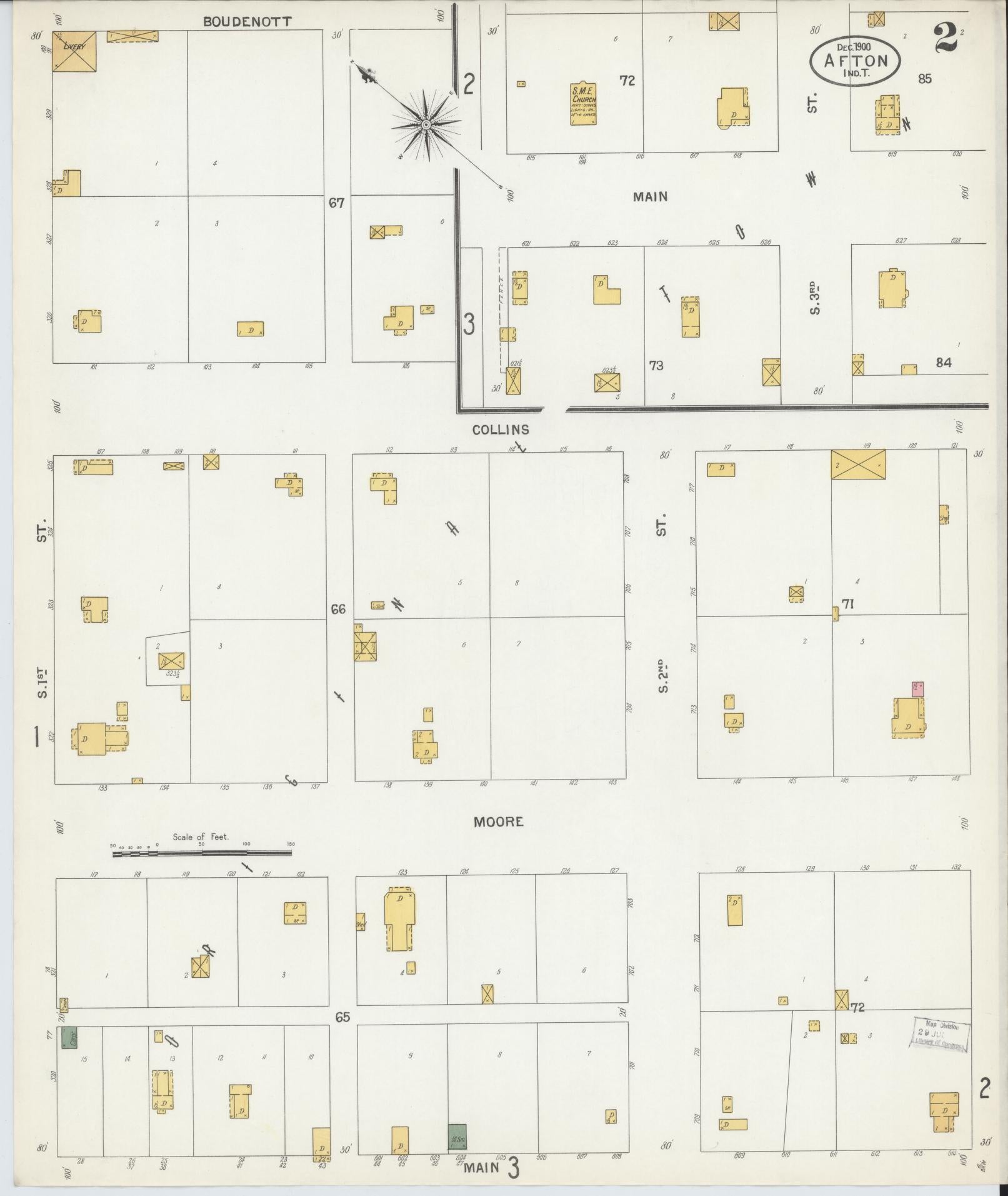 Sanborn Fire Insurance Map from Afton, Ottawa County, Oklahoma (1900), Sheet #0002 - Complete Map Set gallery image, historic Sanborn map, vintage wall art, Oklahoma Oklahoma