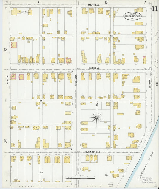 Sanborn Fire Insurance Map from Clearfield, Clearfield County, Pennsylvania (1904), Sheet #0011 - Historic Sanborn Fire Insurance Map Print, vintage old map wall art, antique decor, genealogy gift, Pennsylvania Pennsylvania map