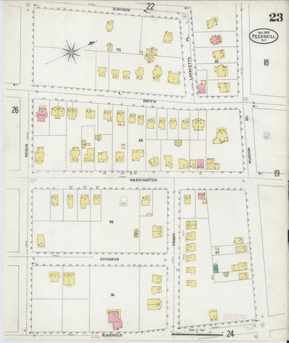 Sanborn Fire Insurance Map from Peekskill, Westchester County, New York (1905), Sheet #0023 - Complete Map Set gallery image, historic Sanborn map, vintage wall art, New York New York