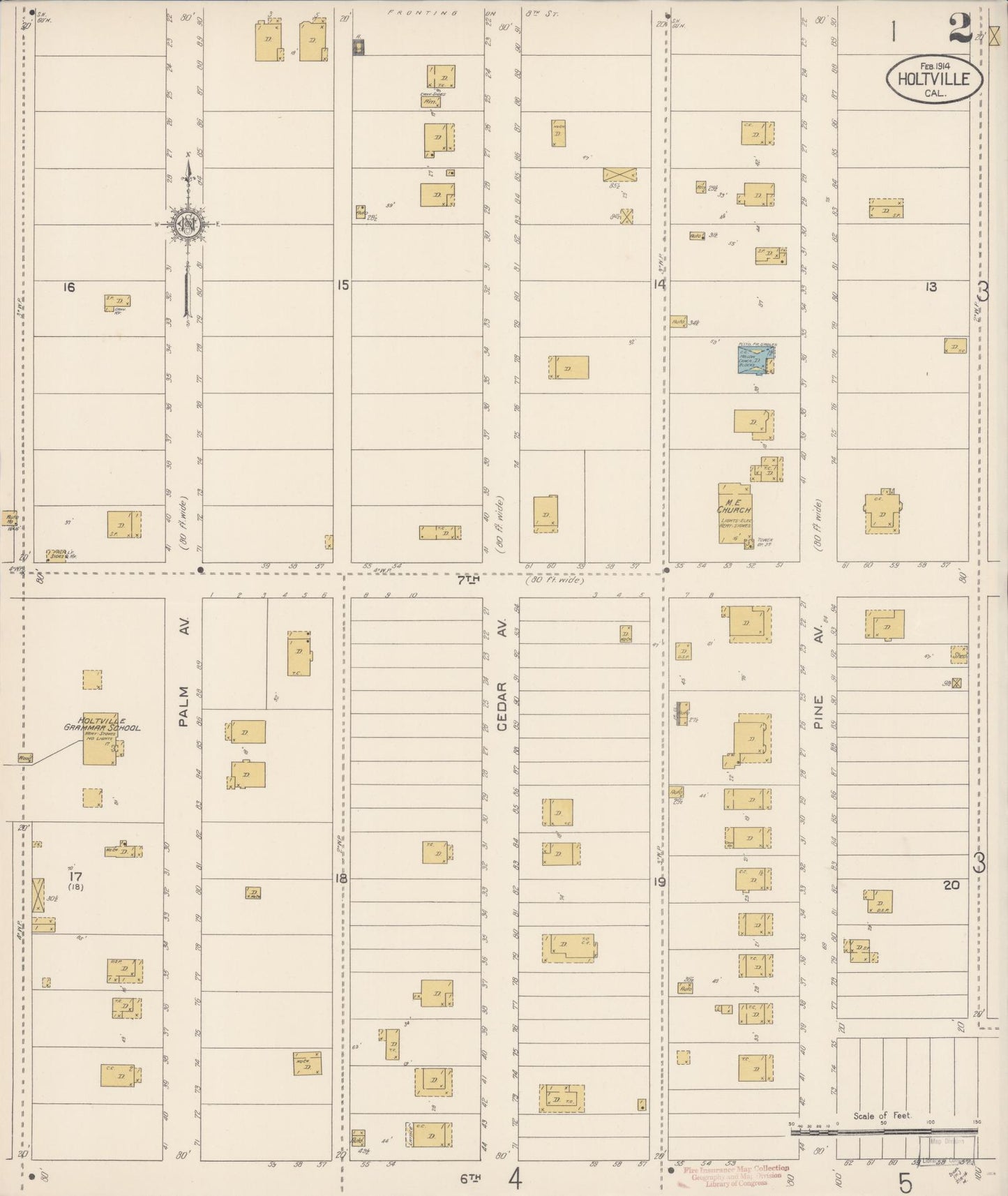 Sanborn Fire Insurance Map from Holtville, Imperial County, California (1914), Sheet #0002 - Complete Map Set gallery image, historic Sanborn map, vintage wall art, California California