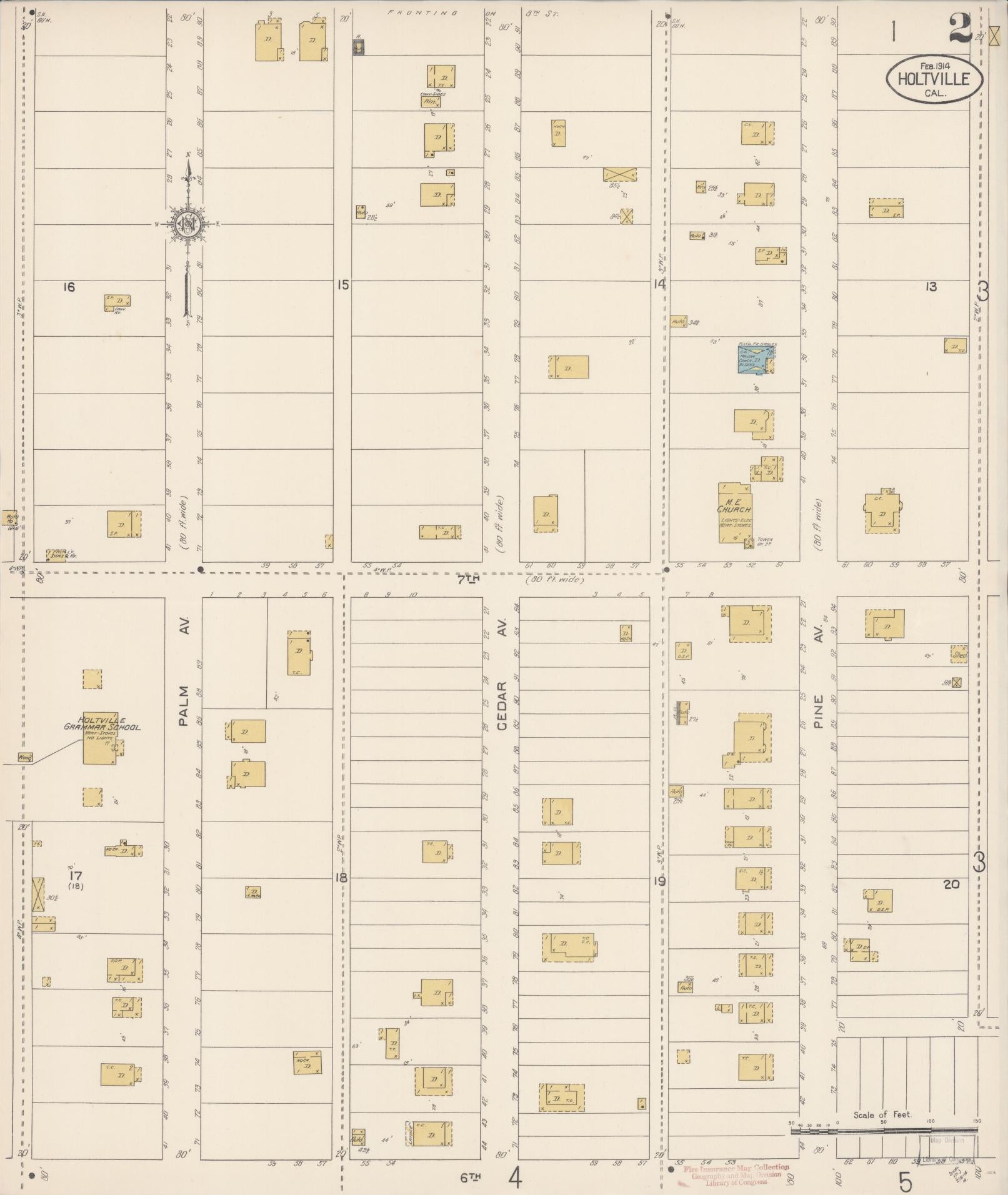 Sanborn Fire Insurance Map from Holtville, Imperial County, California (1914), Sheet #0002 - Complete Map Set gallery image, historic Sanborn map, vintage wall art, California California
