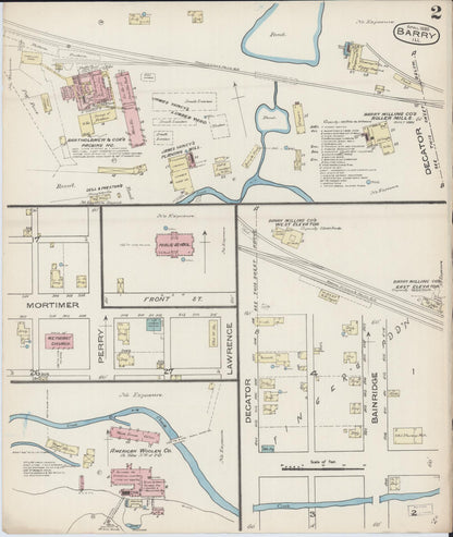 Sanborn Fire Insurance Map from Barry, Pike County, Illinois (1885), Sheet #0002 - Complete Map Set gallery image, historic Sanborn map, vintage wall art, Illinois Illinois