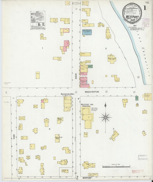 Sanborn Fire Insurance Map from Westport, Essex County, New York (1901), Sheet #0001 - Complete Map Set gallery image, historic Sanborn map, vintage wall art, New York New York