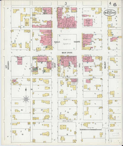 Sanborn Fire Insurance Map from Winchester, Scott County, Illinois (1900), Sheet #0006 - Historic Sanborn Fire Insurance Map Print, vintage old map wall art, antique decor, genealogy gift, Illinois Illinois map