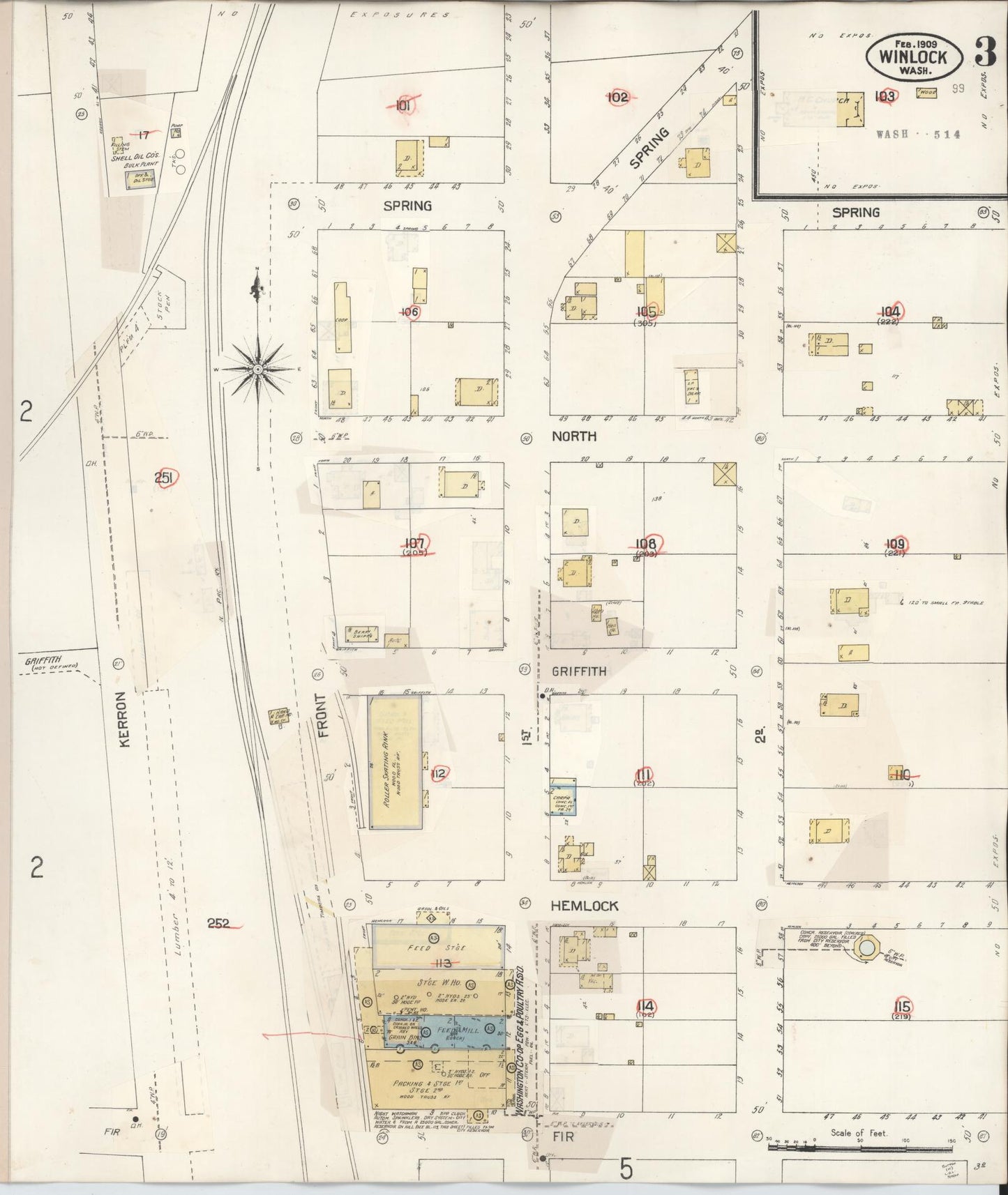 Sanborn Fire Insurance Map from Winlock, Lewis County, Washington (1942), Sheet #0003 - Complete Map Set gallery image, historic Sanborn map, vintage wall art, Washington Washington