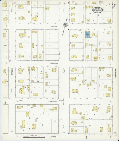Sanborn Fire Insurance Map from Bement, Piatt County, Illinois (1915), Sheet #0002 - Complete Map Set gallery image, historic Sanborn map, vintage wall art, Illinois Illinois