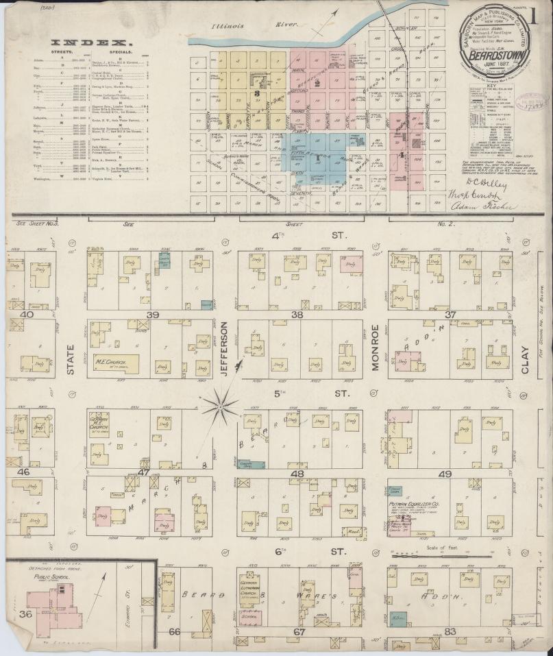 Sanborn Fire Insurance Map from Beardstown, Cass County, Illinois. (1887) – Map View