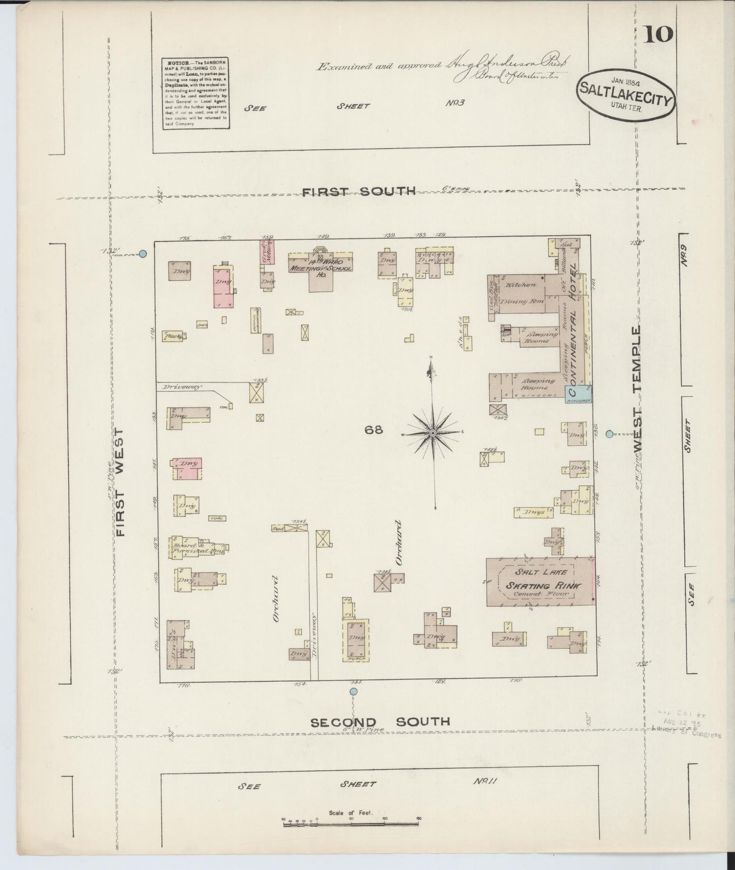 Sanborn Fire Insurance Map from Salt Lake City, Salt Lake County, Utah (1884), Sheet #0010 - Complete Map Set gallery image, historic Sanborn map, vintage wall art, Utah Utah