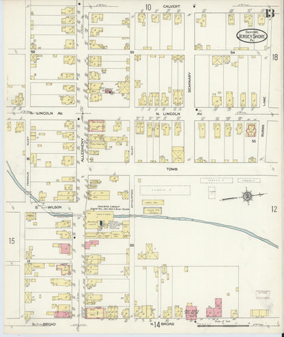 Sanborn Fire Insurance Map from Jersey Shore, Lycoming County, Pennsylvania (1913), Sheet #0013 - Complete Map Set gallery image, historic Sanborn map, vintage wall art, Pennsylvania Pennsylvania