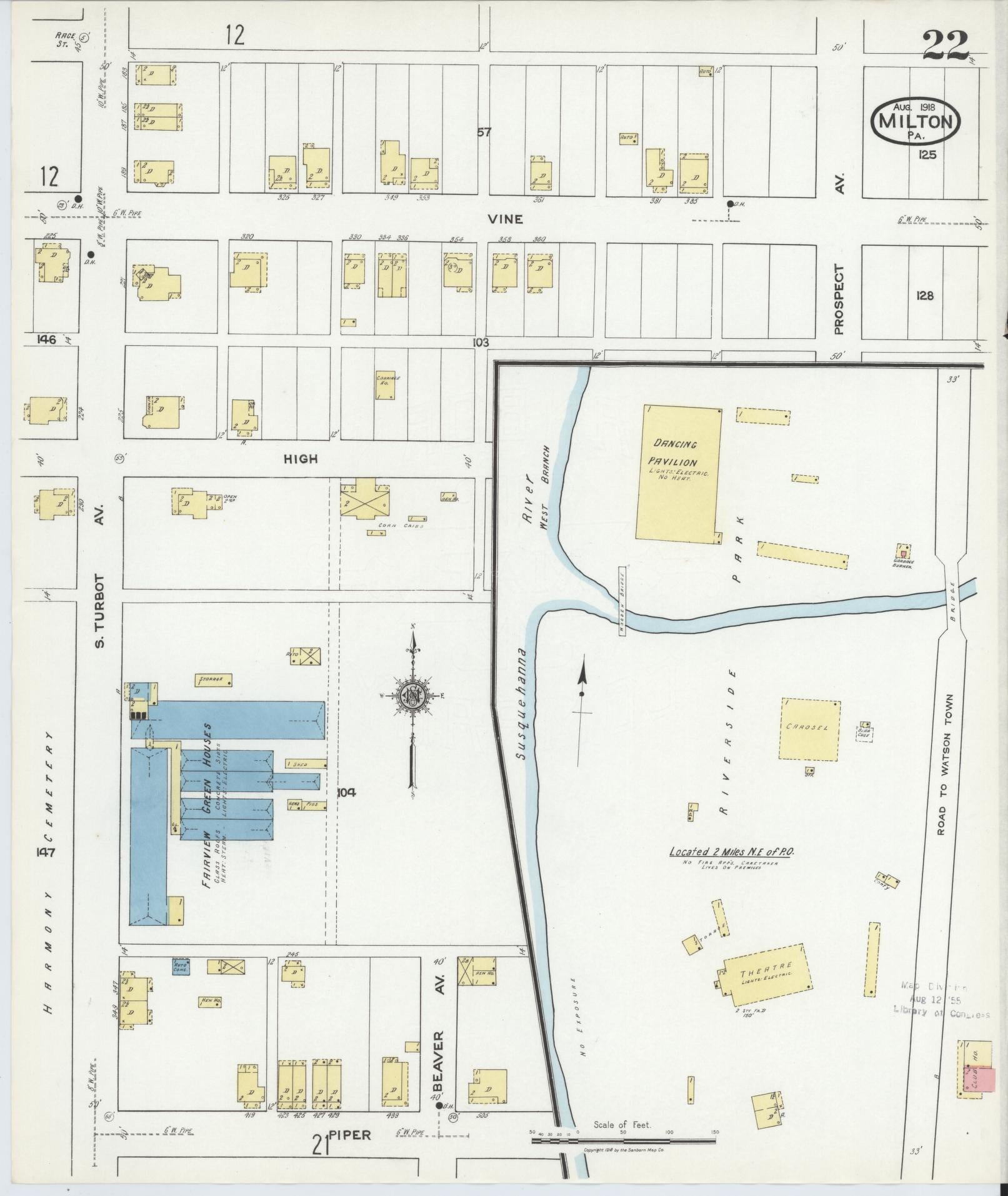 Sanborn Fire Insurance Map from Milton, Northumberland County, Pennsylvania (1918), Sheet #0022 - Complete Map Set gallery image, historic Sanborn map, vintage wall art, Pennsylvania Pennsylvania