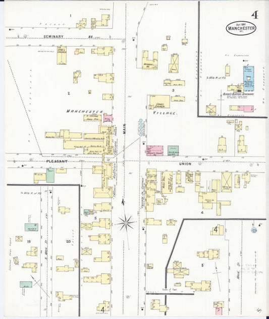 Sanborn Fire Insurance Map from Manchester, Bennington County, Vermont (1897), Sheet #0004 - Historic Sanborn Fire Insurance Map Print, vintage old map wall art, antique decor, genealogy gift, Vermont Vermont map