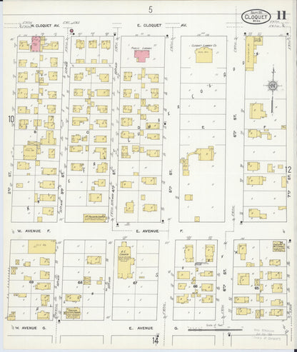 Sanborn Fire Insurance Map from Cloquet, Carlton County, Minnesota (1911), Sheet #0011 - Historic Sanborn Fire Insurance Map Print, vintage old map wall art, antique decor, genealogy gift, Minnesota Minnesota map