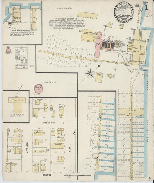 Sanborn Fire Insurance Map from Apalachicola, Franklin County, Florida. (1897) – Historic Sanborn Fire Insurance Map Print