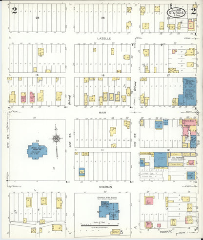 Sanborn Fire Insurance Map from Sturgis, Meade County, South Dakota (1923), Sheet #0002 - Complete Map Set gallery image, historic Sanborn map, vintage wall art, South Dakota South Dakota