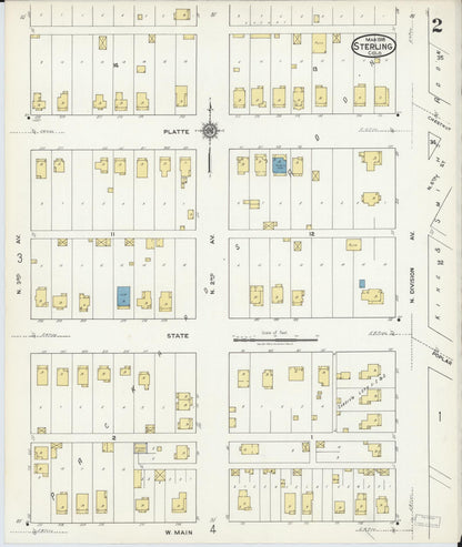 Sanborn Fire Insurance Map from Sterling, Logan County, Colorado (1918), Sheet #0002 - Complete Map Set gallery image, historic Sanborn map, vintage wall art, Colorado Colorado