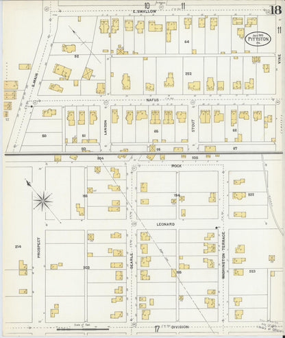 Sanborn Fire Insurance Map from Pittston, Luzerne County, Pennsylvania (1903), Sheet #0018 - Historic Sanborn Fire Insurance Map Print, vintage old map wall art, antique decor, genealogy gift, Pennsylvania Pennsylvania map