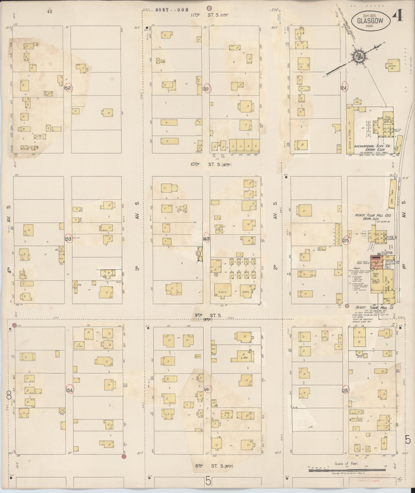Sanborn Fire Insurance Map from Glasgow, Valley County, Montana (1937), Sheet #0004 - Historic Sanborn Fire Insurance Map Print, vintage old map wall art, antique decor, genealogy gift, Montana Montana map