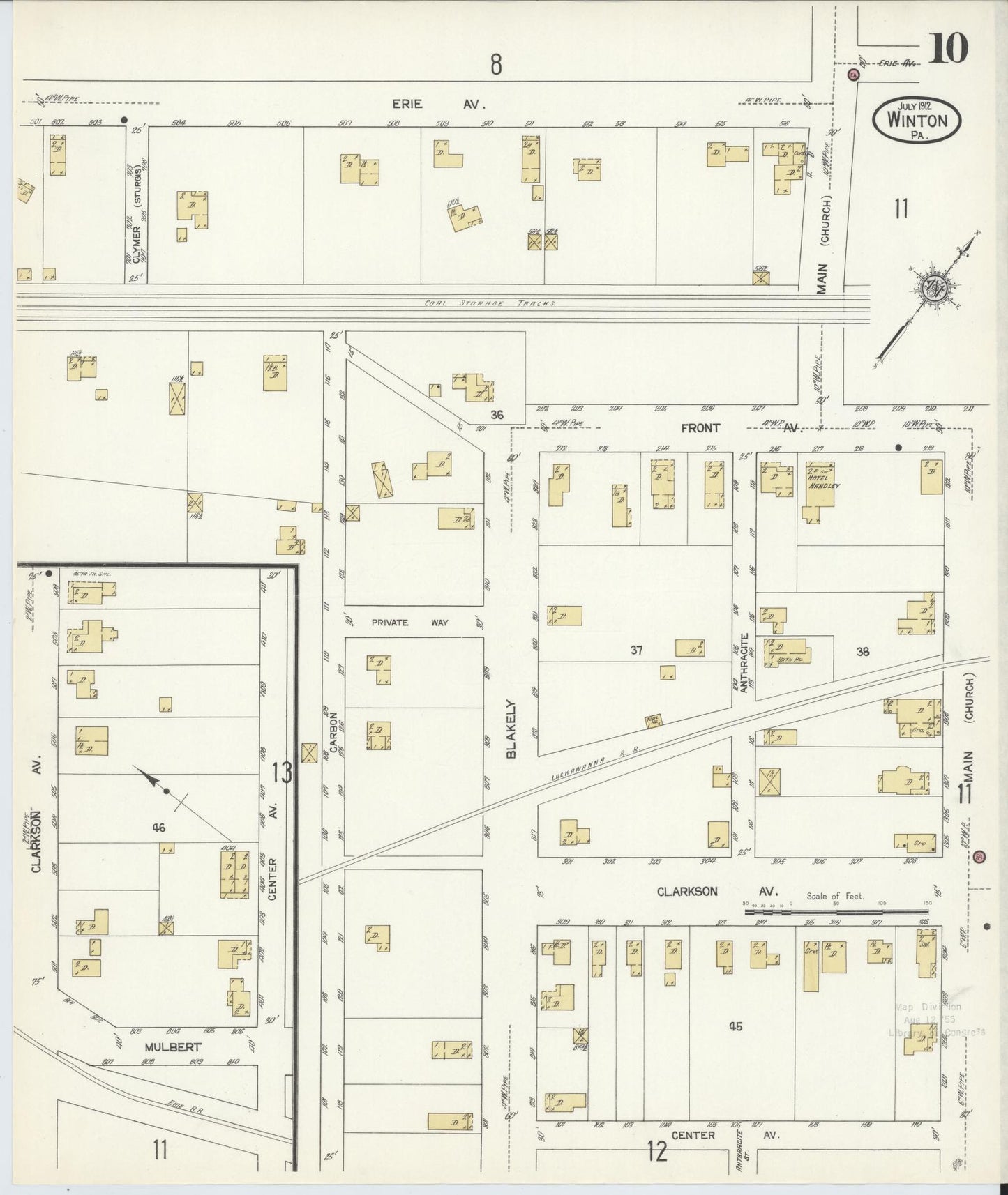 Sanborn Fire Insurance Map from Winton, Lackawanna County, Pennsylvania (1912), Sheet #0010 - Complete Map Set gallery image, historic Sanborn map, vintage wall art, Pennsylvania Pennsylvania