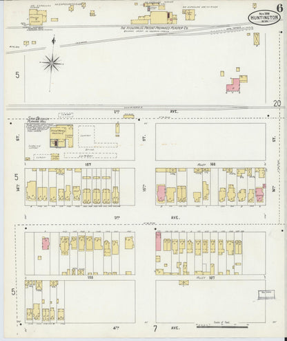Sanborn Fire Insurance Map from Huntington, Cabell County, West Virginia (1898), Sheet #0006 - Complete Map Set gallery image, historic Sanborn map, vintage wall art, West Virginia West Virginia