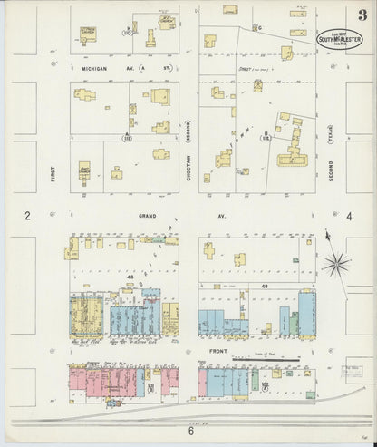 Sanborn Fire Insurance Map from South McAlester, Pittsburg County, Oklahoma (1897), Sheet #0003 - Complete Map Set gallery image, historic Sanborn map, vintage wall art, Oklahoma Oklahoma