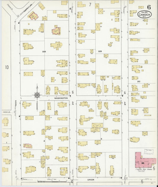 Sanborn Fire Insurance Map from Camden, Oneida County, New York (1912), Sheet #0006 - Historic Sanborn Fire Insurance Map Print, vintage old map wall art, antique decor, genealogy gift, New York New York map