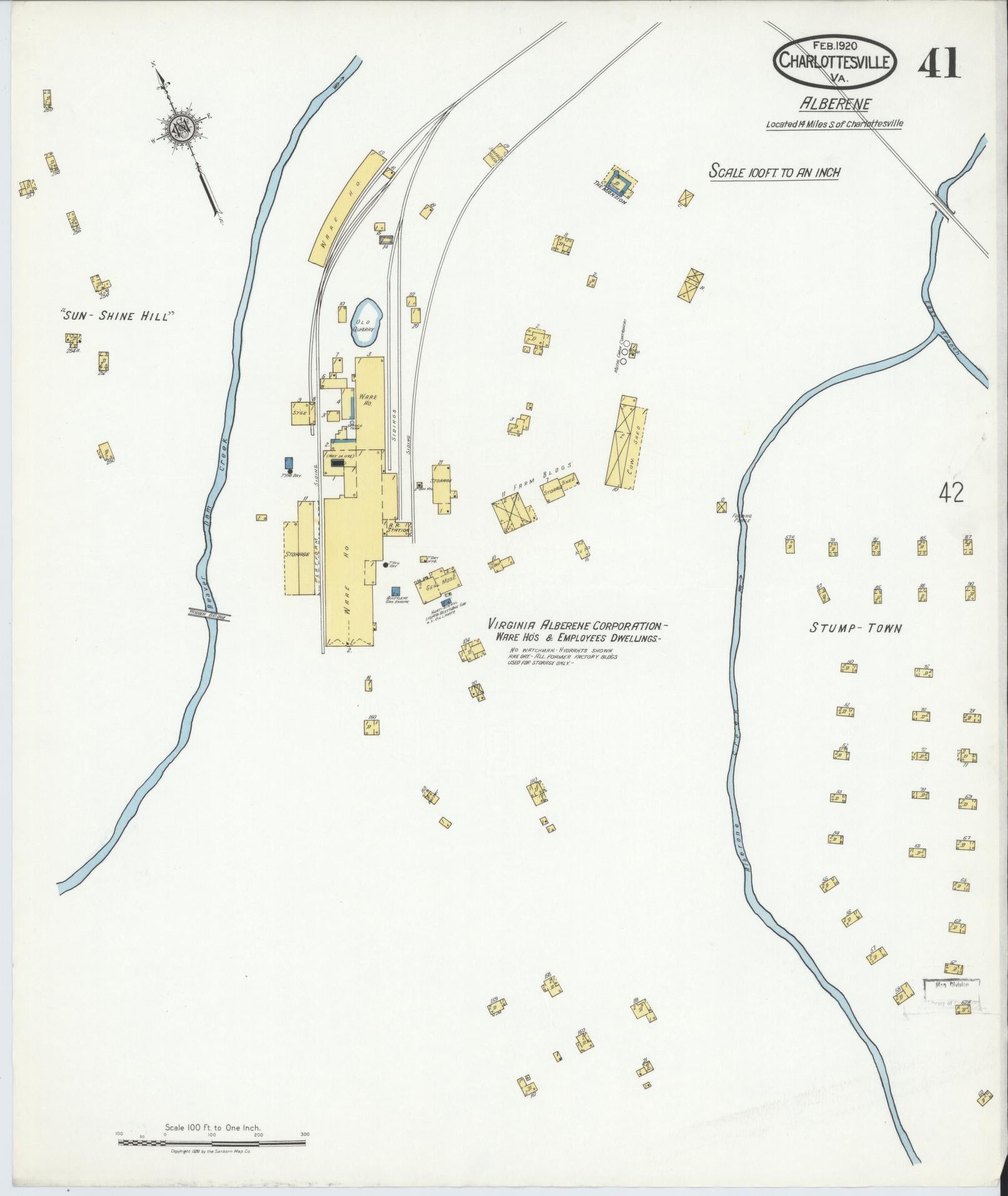 Sanborn Fire Insurance Map from Charlottesville, Independent Cities, Virginia (1920), Sheet #0041 - Complete Map Set gallery image, historic Sanborn map, vintage wall art, Virginia Virginia