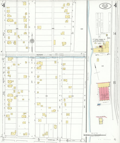 Sanborn Fire Insurance Map from Kelso, Cowlitz County, Washington (1927), Sheet #0004 - Complete Map Set gallery image, historic Sanborn map, vintage wall art, Washington Washington