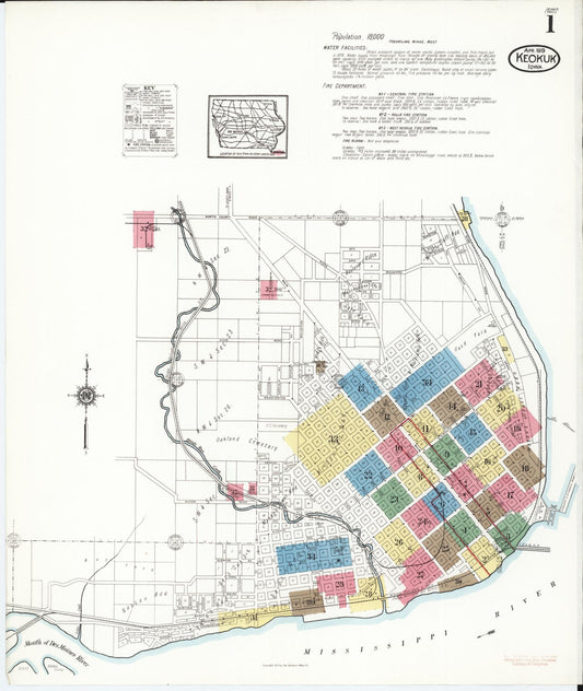Sanborn Fire Insurance Map from Keokuk, Lee County, Iowa. (1919) – Map View
