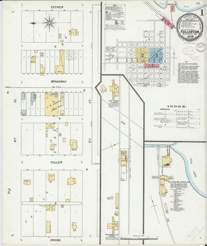 Sanborn Fire Insurance Map from Fullerton, Nance County, Nebraska (1899), Sheet #0001 - Complete Map Set gallery image, historic Sanborn map, vintage wall art, Nebraska Nebraska