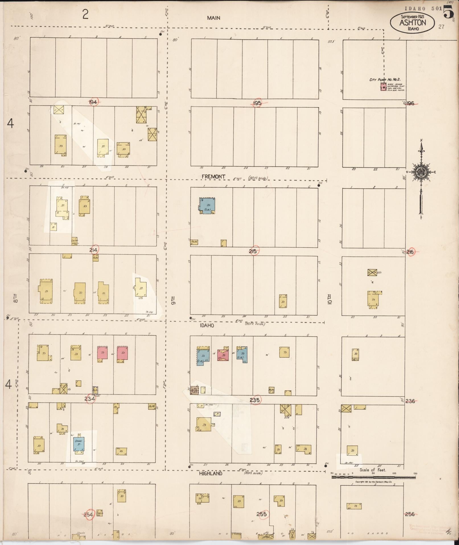 Sanborn Fire Insurance Map from Ashton, Fremont County, Idaho (1929), Sheet #0005 - Complete Map Set gallery image, historic Sanborn map, vintage wall art, Idaho Idaho