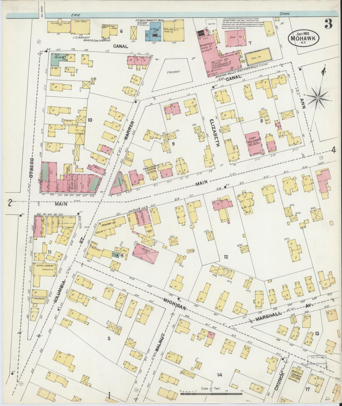 Sanborn Fire Insurance Map from Mohawk, Herkimer County, New York (1902), Sheet #0003 - Complete Map Set gallery image, historic Sanborn map, vintage wall art, New York New York