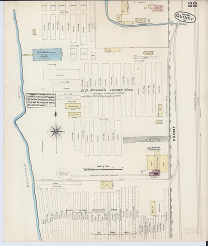 Sanborn Fire Insurance Map from Quincy, Adams County, Illinois (1883), Sheet #0022 - Complete Map Set gallery image, historic Sanborn map, vintage wall art, Illinois Illinois