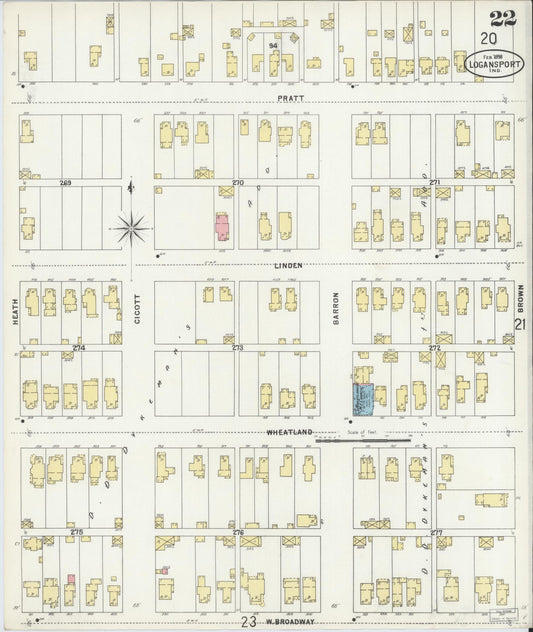 Sanborn Fire Insurance Map from Logansport, Cass County, Indiana (1898), Sheet #0022 - Historic Sanborn Fire Insurance Map Print, vintage old map wall art, antique decor, genealogy gift, Indiana Indiana map
