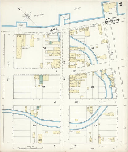 Sanborn Fire Insurance Map from Hoquiam, Grays Harbor County, Washington (1891), Sheet #0002 - Complete Map Set gallery image, historic Sanborn map, vintage wall art, Washington Washington