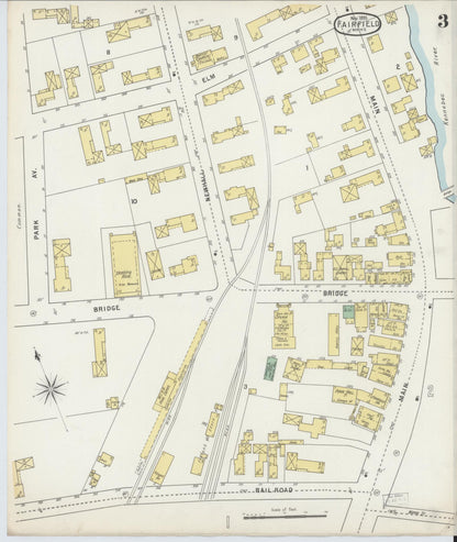 Sanborn Fire Insurance Map from Fairfield, Somerset County, Maine (1895), Sheet #0003 - Complete Map Set gallery image, historic Sanborn map, vintage wall art, Maine Maine