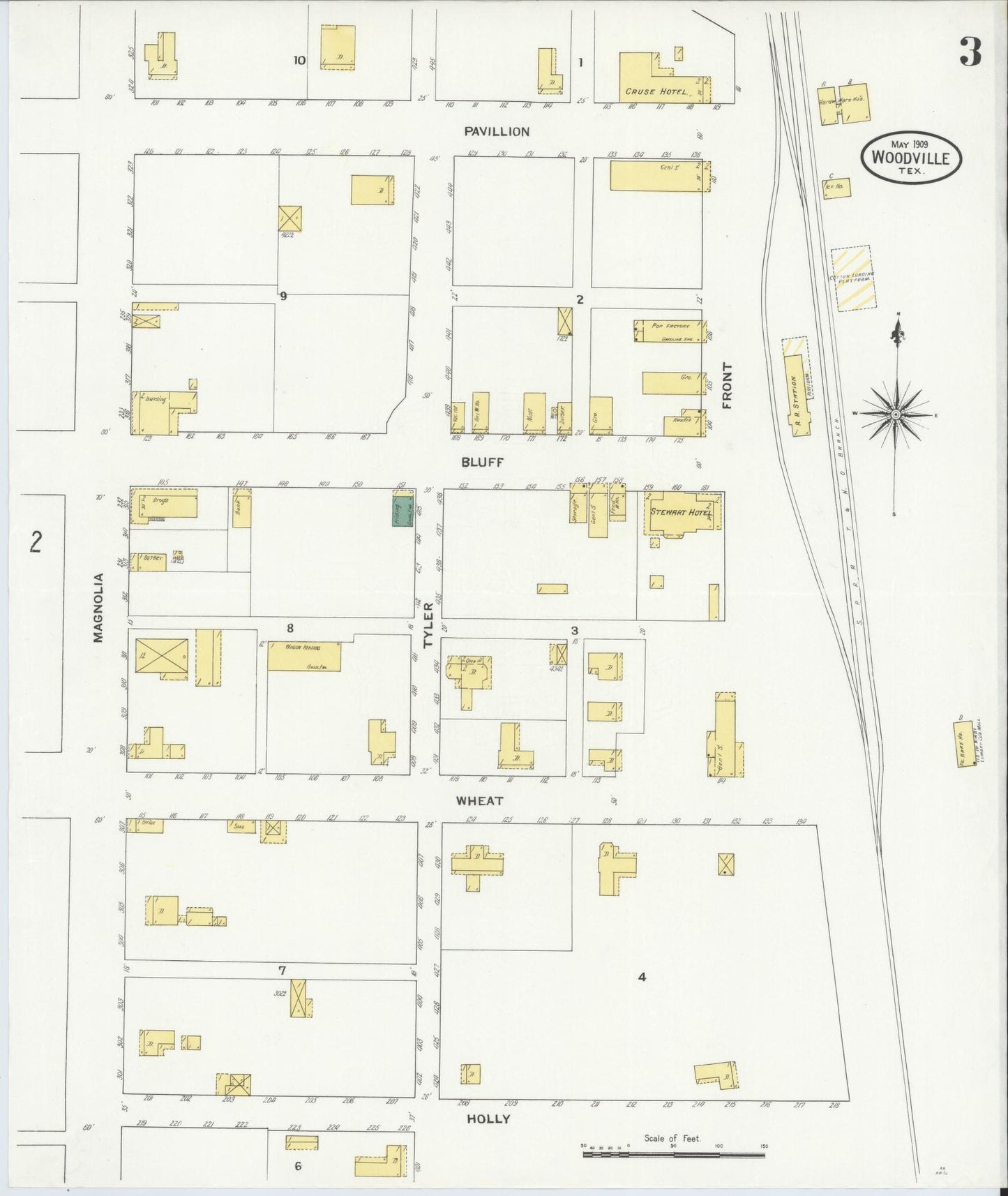 Sanborn Fire Insurance Map from Wolfe City, Hunt County, Texas (1909), Sheet #0003 - Complete Map Set gallery image, historic Sanborn map, vintage wall art, Texas Texas