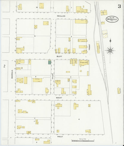 Sanborn Fire Insurance Map from Wolfe City, Hunt County, Texas (1909), Sheet #0003 - Complete Map Set gallery image, historic Sanborn map, vintage wall art, Texas Texas