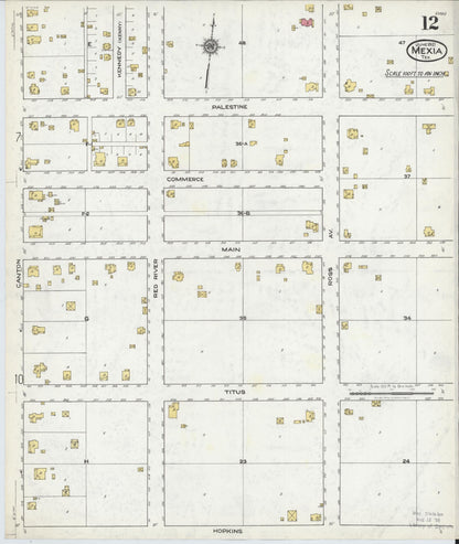Sanborn Fire Insurance Map from Mexia, Limestone County, Texas (1921), Sheet #0012 - Complete Map Set gallery image, historic Sanborn map, vintage wall art, Texas Texas