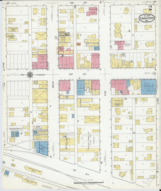 Sanborn Fire Insurance Map from Crawford, Dawes County, Nebraska (1918), Sheet #0002 - Historic Sanborn Fire Insurance Map Print, vintage old map wall art, antique decor, genealogy gift, Nebraska Nebraska map