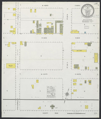 Sanborn Fire Insurance Map from Pearce, Cochise County, Arizona (1927), Sheet #0001 - Complete Map Set gallery image, historic Sanborn map, vintage wall art, Arizona Arizona