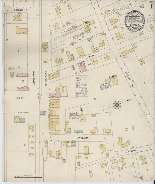 Sanborn Fire Insurance Map from Gurley, Madison County, Alabama (1898), Sheet #0001 - Complete Map Set gallery image, historic Sanborn map, vintage wall art, Alabama Alabama