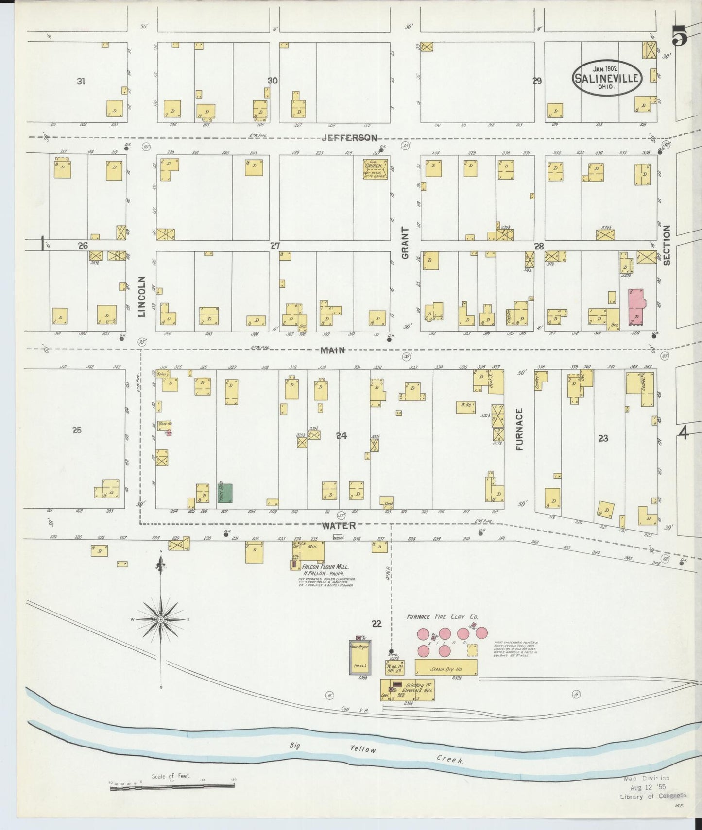Sanborn Fire Insurance Map from Salineville, Columbiana County, Ohio (1902), Sheet #0005 - Complete Map Set gallery image, historic Sanborn map, vintage wall art, Ohio Ohio