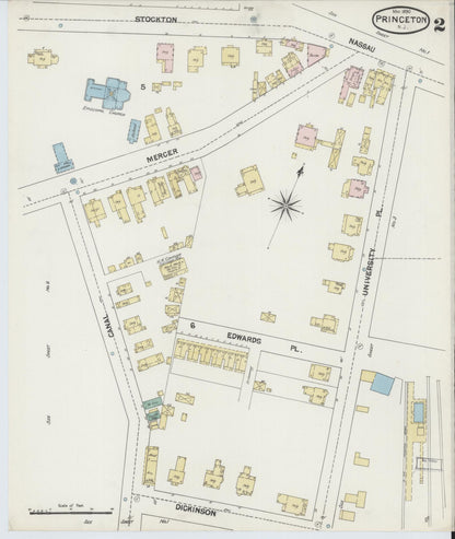 Sanborn Fire Insurance Map from Princeton, Mercer County, New Jersey (1890), Sheet #0002 - Complete Map Set gallery image, historic Sanborn map, vintage wall art, New Jersey New Jersey